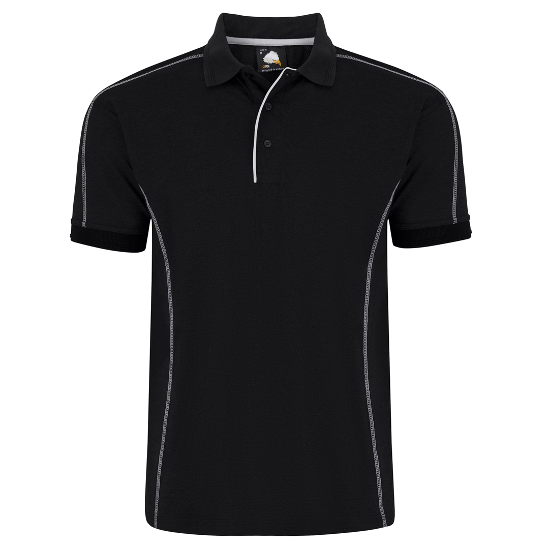 Crane contrast polo shirt - black - xs