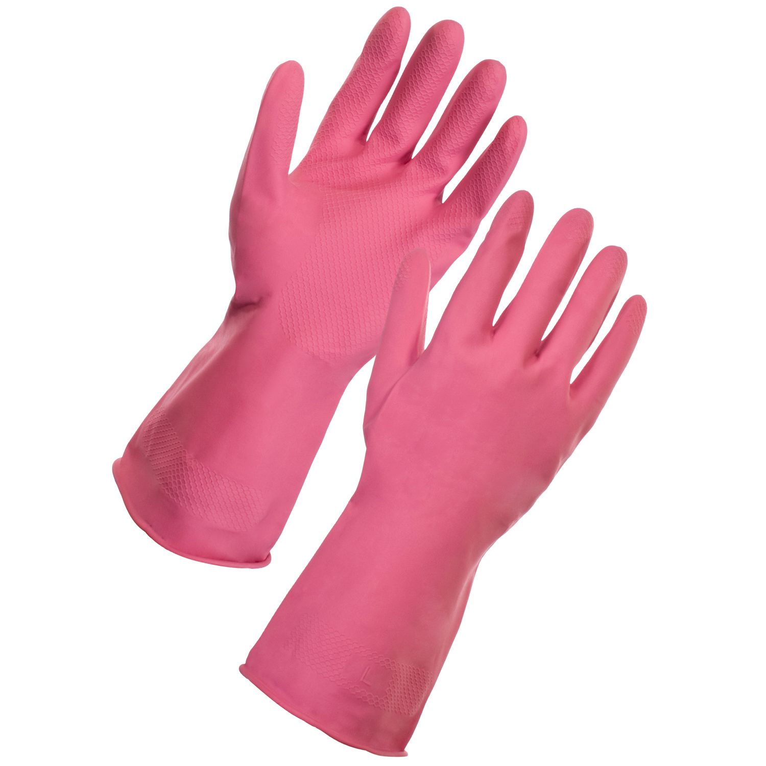 Household latex gloves - pink - medium (pair)