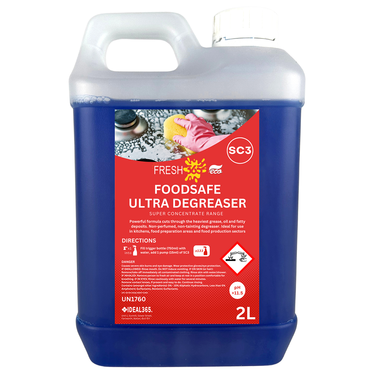 Sc3 fresh 365 eco foodsafe ultra degreaser super concentrate 2l