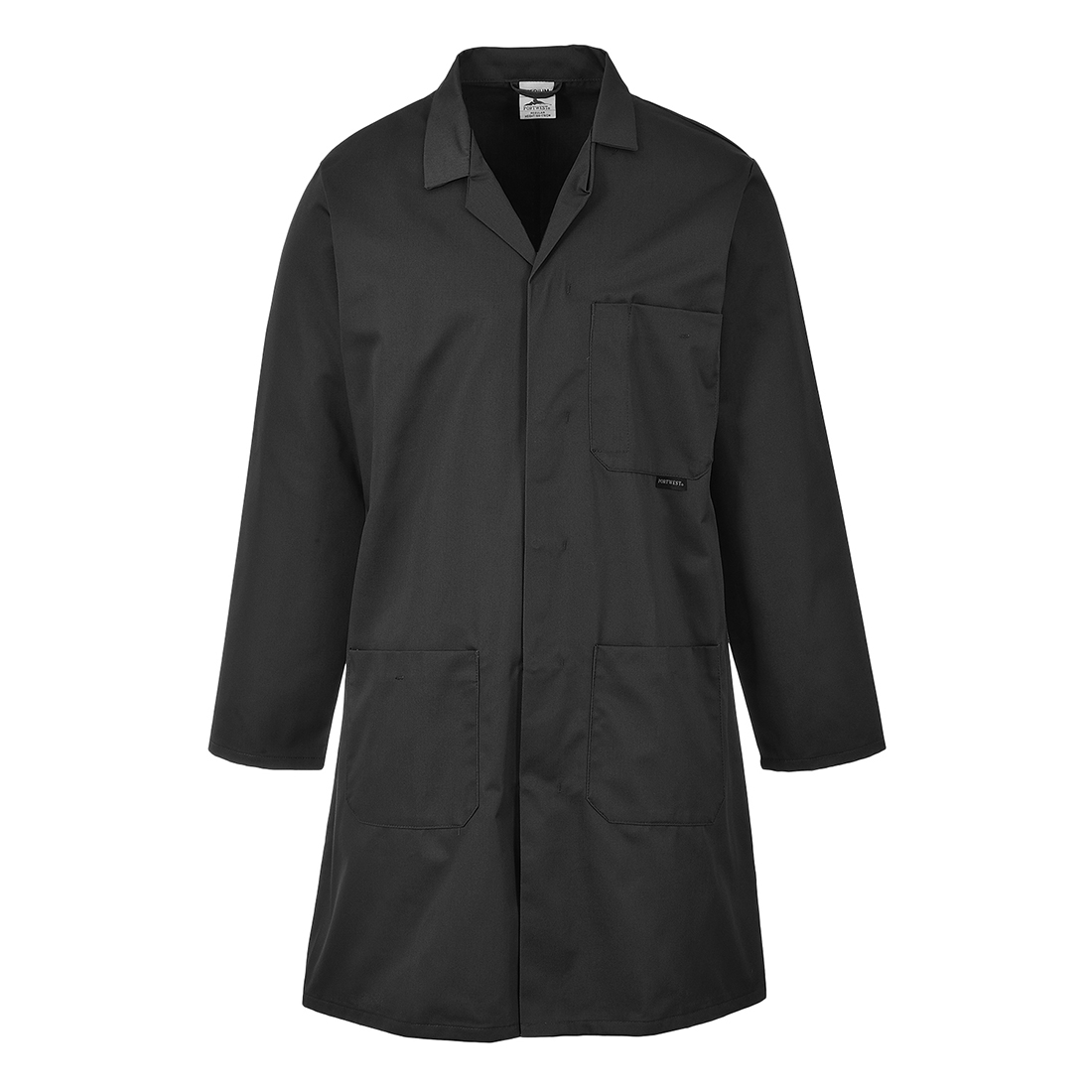 Portwest 2852 standard lab coat - black - large