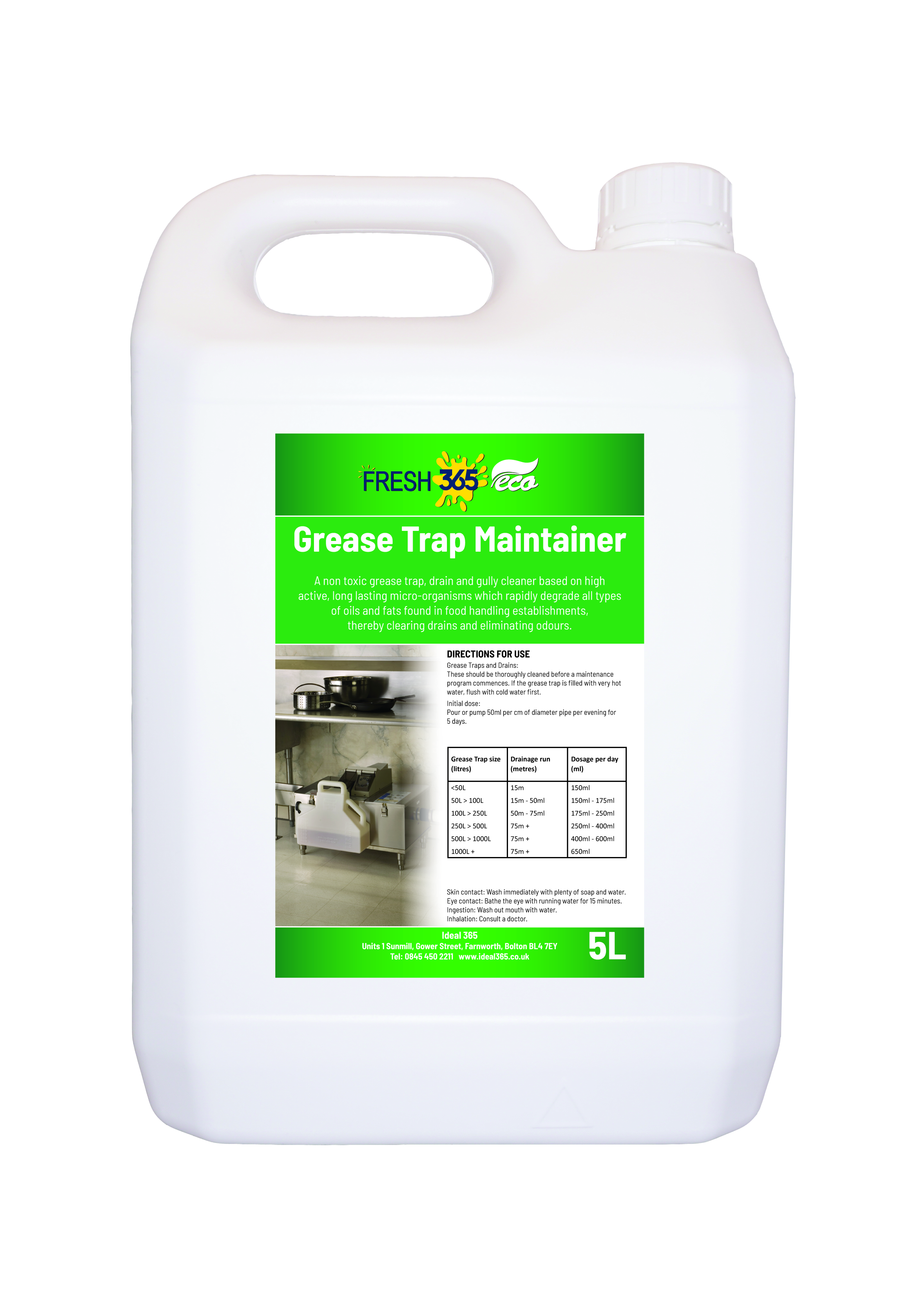 Fresh 365 eco grease trap maintainer 5 litre