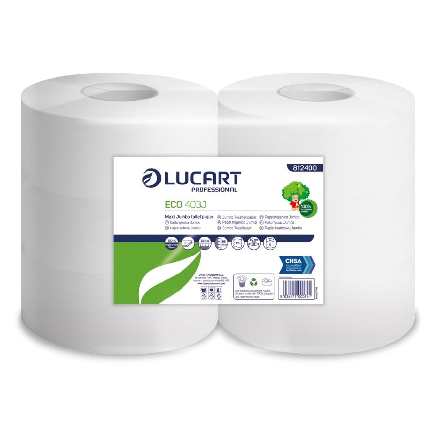 Lucart professional eco 403j - 2-ply maxi jumbo toilet paper rolls - 6 rolls