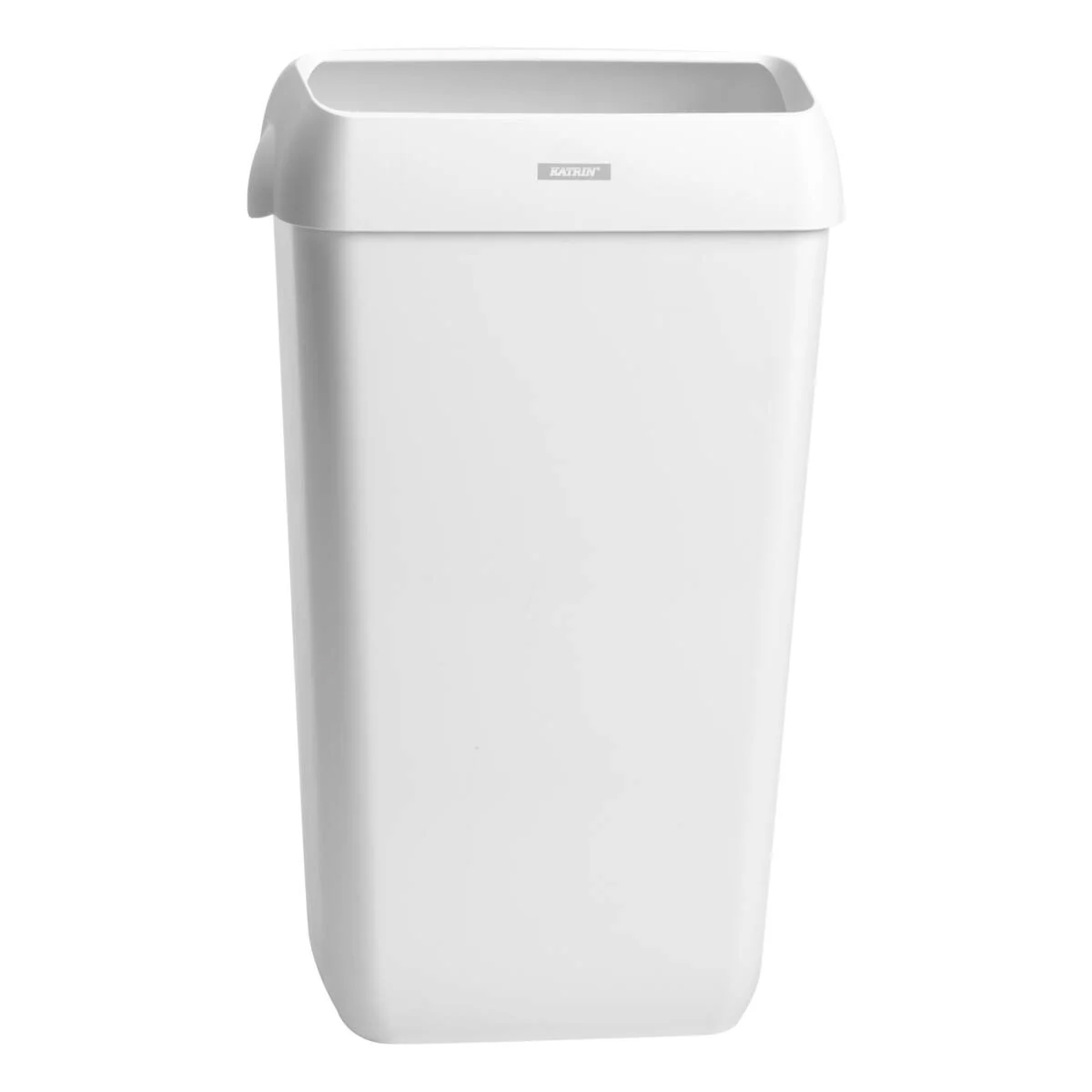 Katrin plastic 25 litre bin with lid for waste - white (pack of 2)