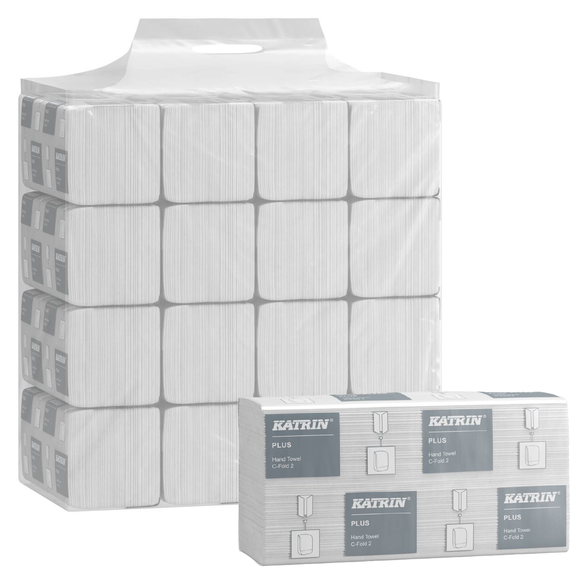 Katrin plus c-fold paper towels 100 sheets 2-ply (1600 sheets per case)