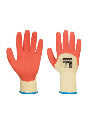 Portwest a105 grip 10 latex 3/4 dipped glove - yellow/orange - xl