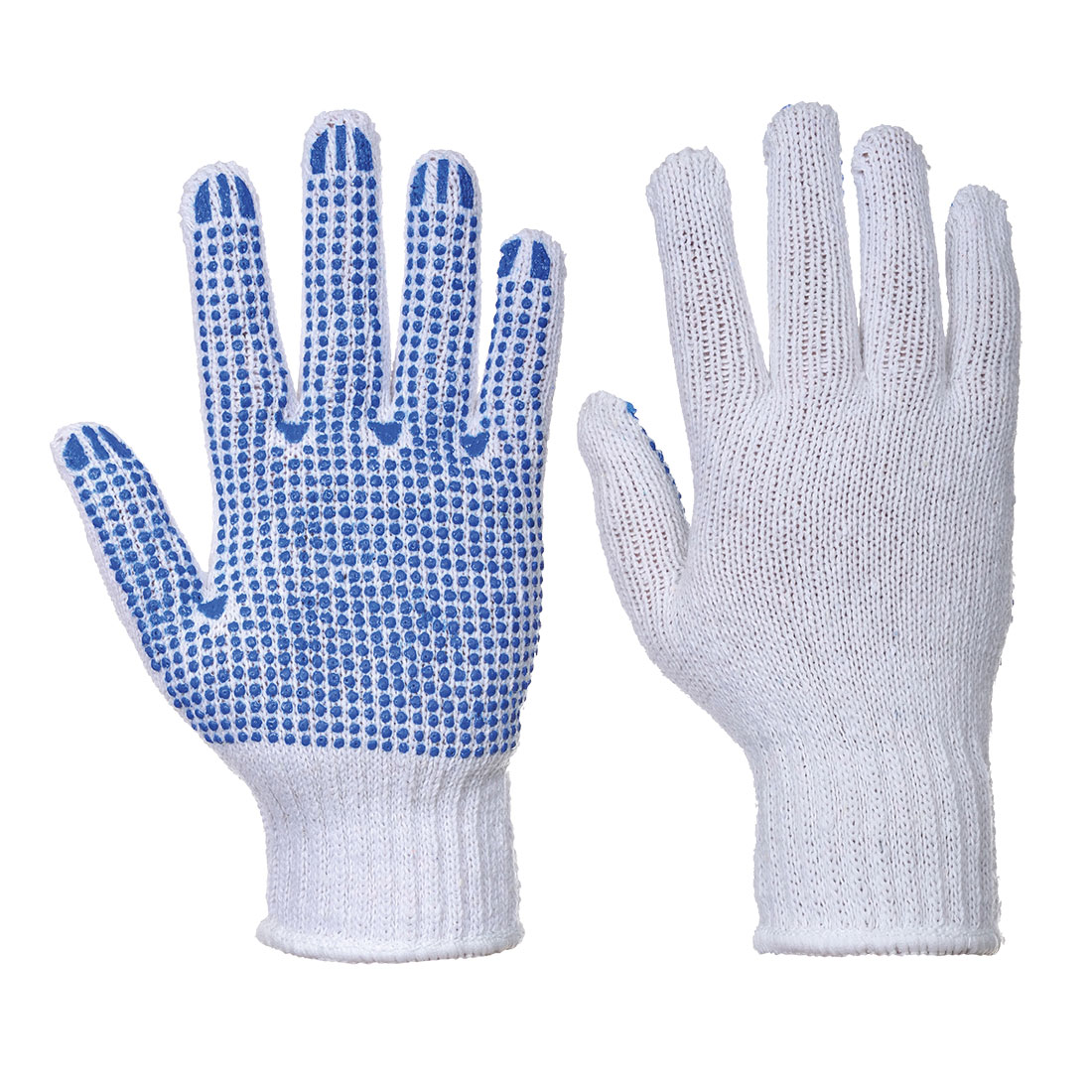 Portwest a111 classic polka dot glove - white/blue - large