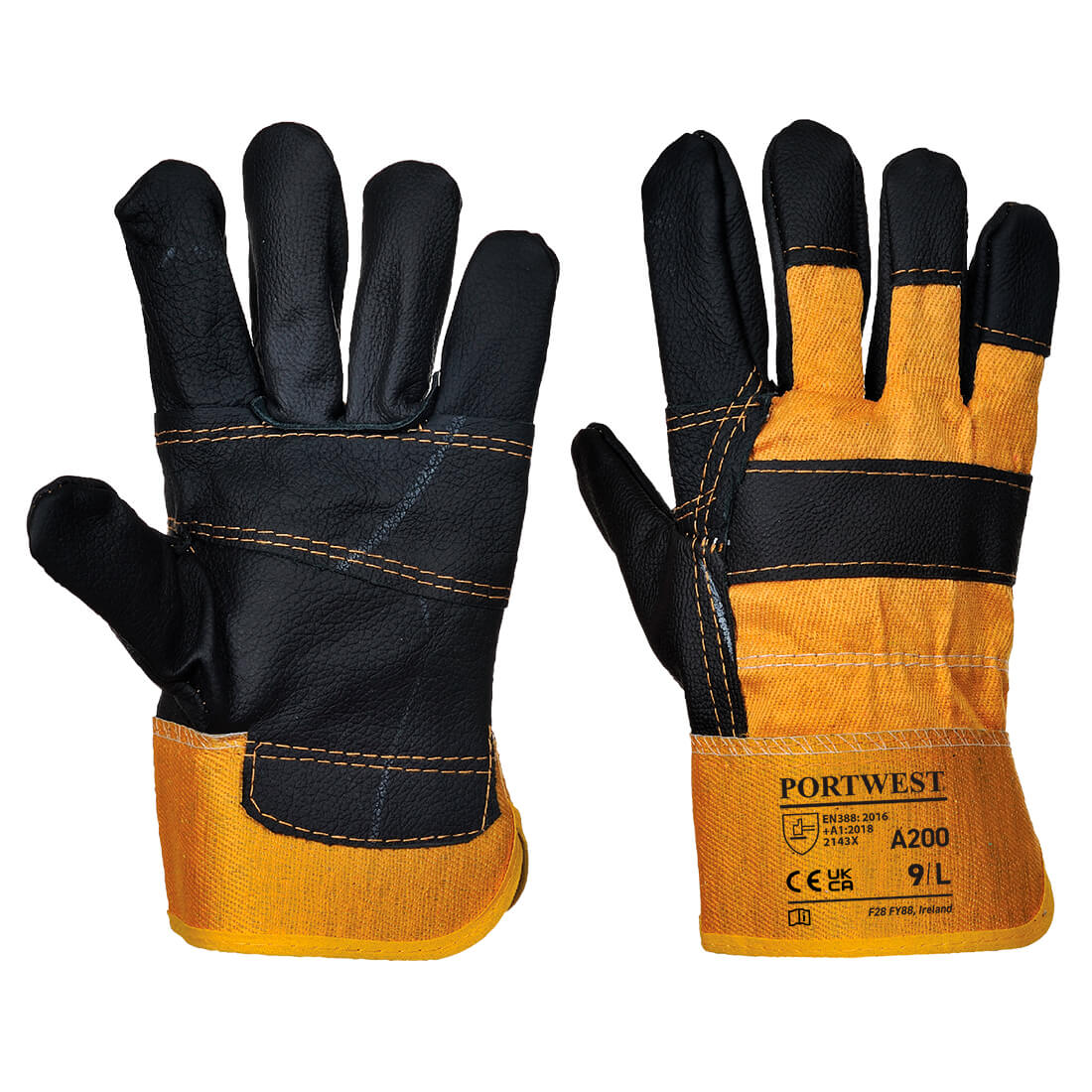 Portwest a200 furniture hide glove - yellow - xl