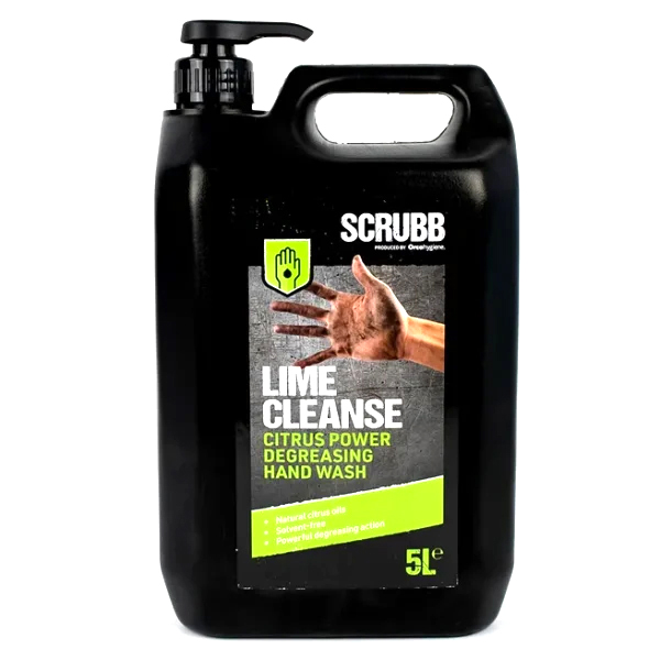 Scrubb h22 lime cleanse degreasing hand wash 5 litres (pump top)