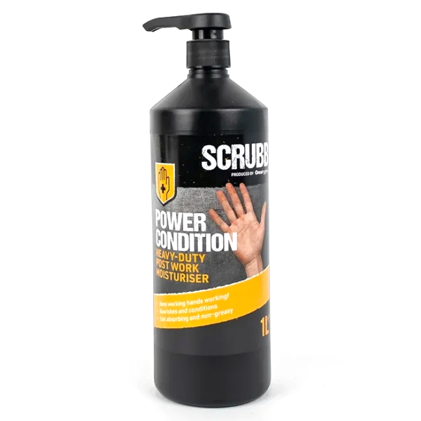 Scrubb h24 power condition heavy duty post work hand moisturiser 1 litre (pump top)