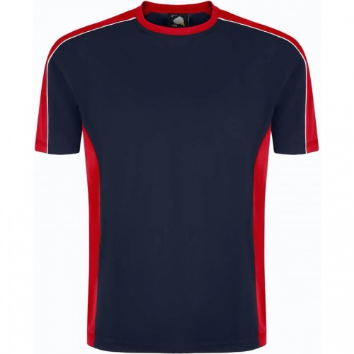 Avocet wicking t-shirt - navy / red - 4xl