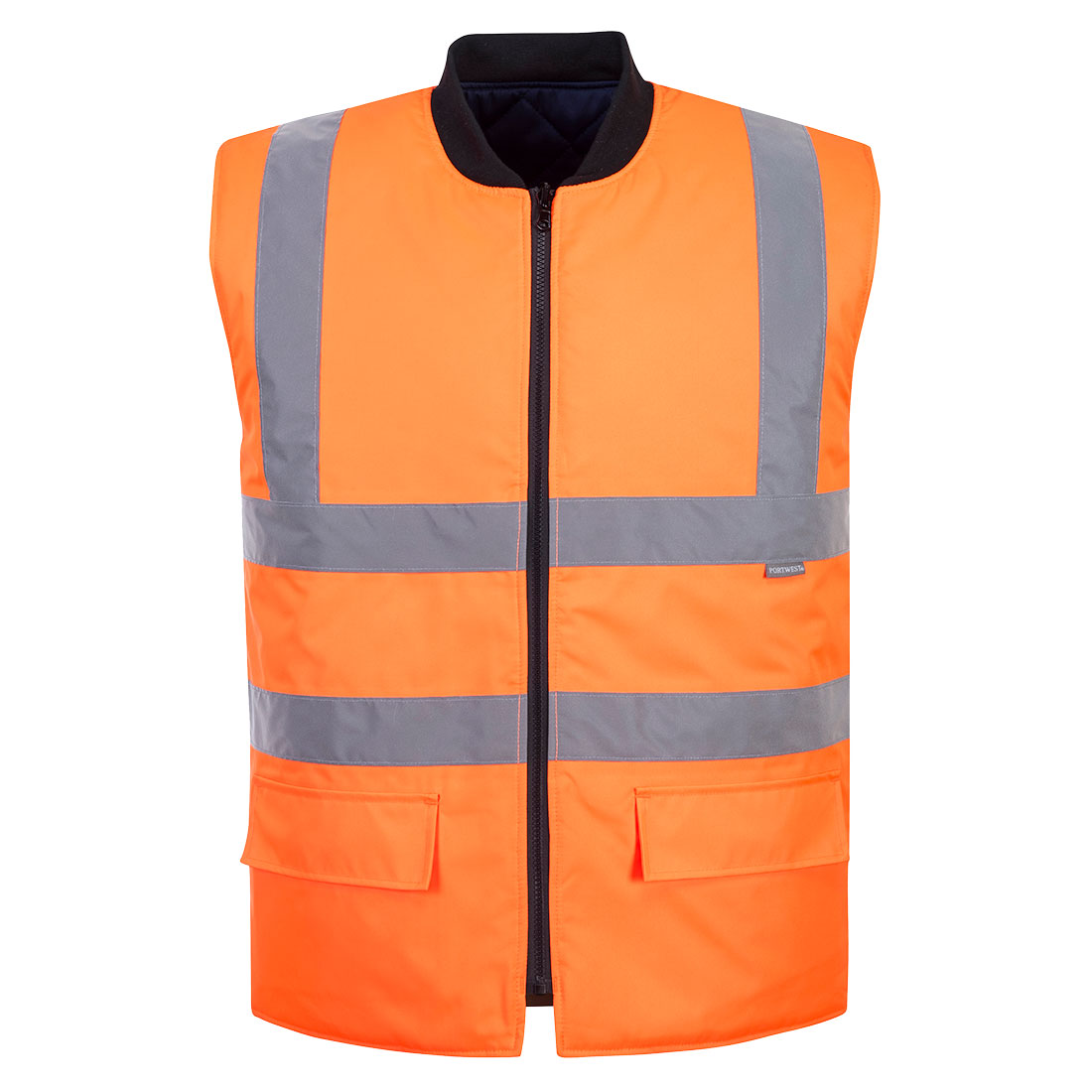 Portwest s469 hi-vis reversible bodywarmer - orange - medium