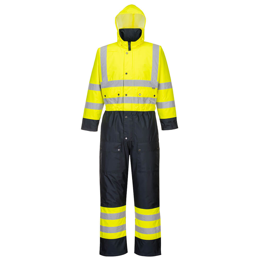 Portwest s485 hi-vis contrast winter coverall - yellow/navy - 7xl