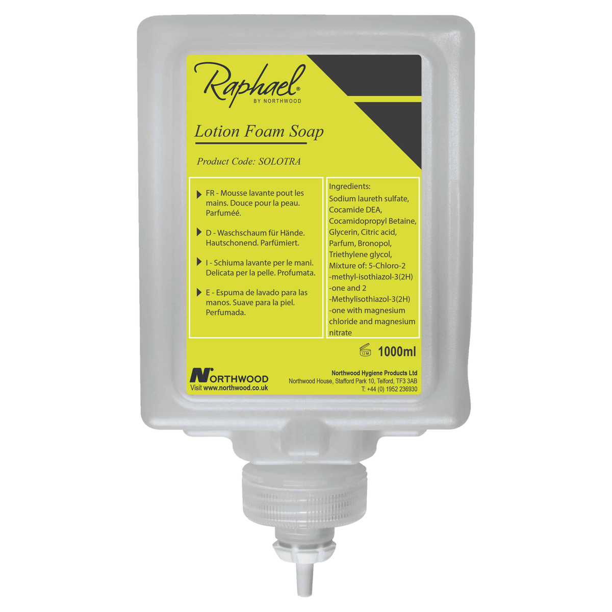 Raphael lotion foam soap 1000ml (6 pack)