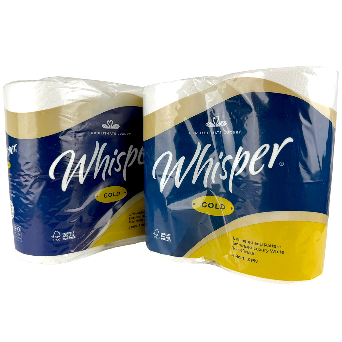Whisper gold toilet roll (4 rolls x 10) - 40 rolls
